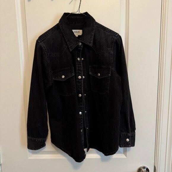 Agolde Black Denim Shirt - Picture 1 of 4